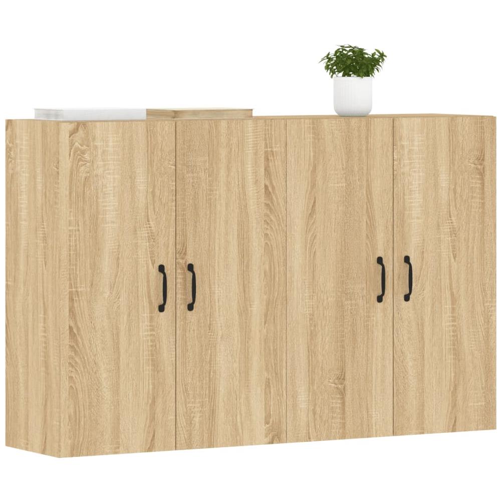 Armadietti A Parete 2 Pz Rovere Sonoma In Legno Multistrato - Foto 3