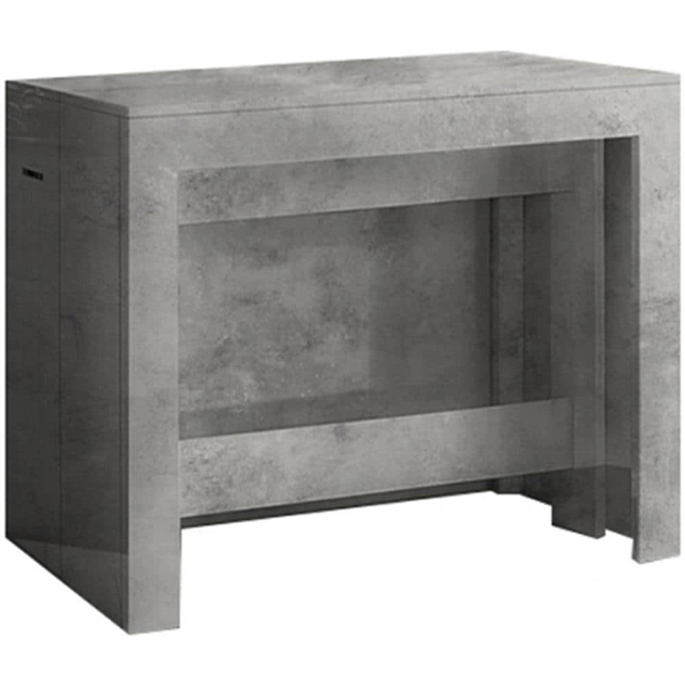 Tavolo Allungabile Martino, Consolle Allungabile Fino A 12 Posti, Tavolo Con Portallunghe, 100% Made In Italy, Cm 51/300x90h77, Ardesia - Foto 2