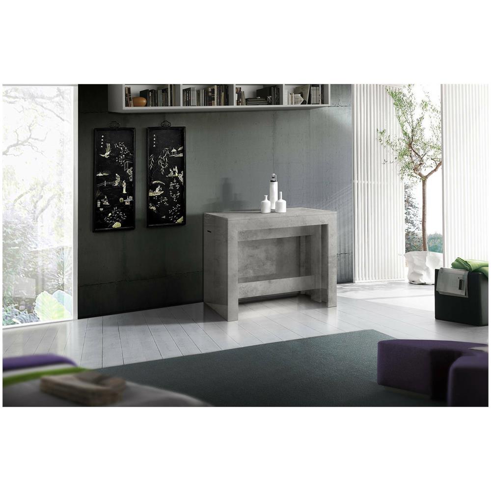 Tavolo Allungabile Martino, Consolle Allungabile Fino A 12 Posti, Tavolo Con Portallunghe, 100% Made In Italy, Cm 51/300x90h77, Ardesia - Foto 4