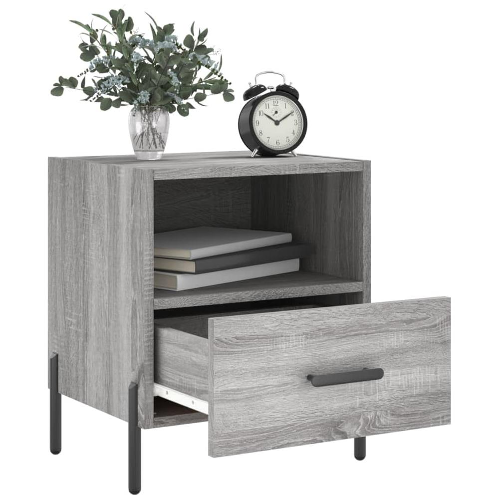 Comodini 2 Pz Grigio Sonoma 40x35x47,5 Cm In Legno Multistrato - Foto 3