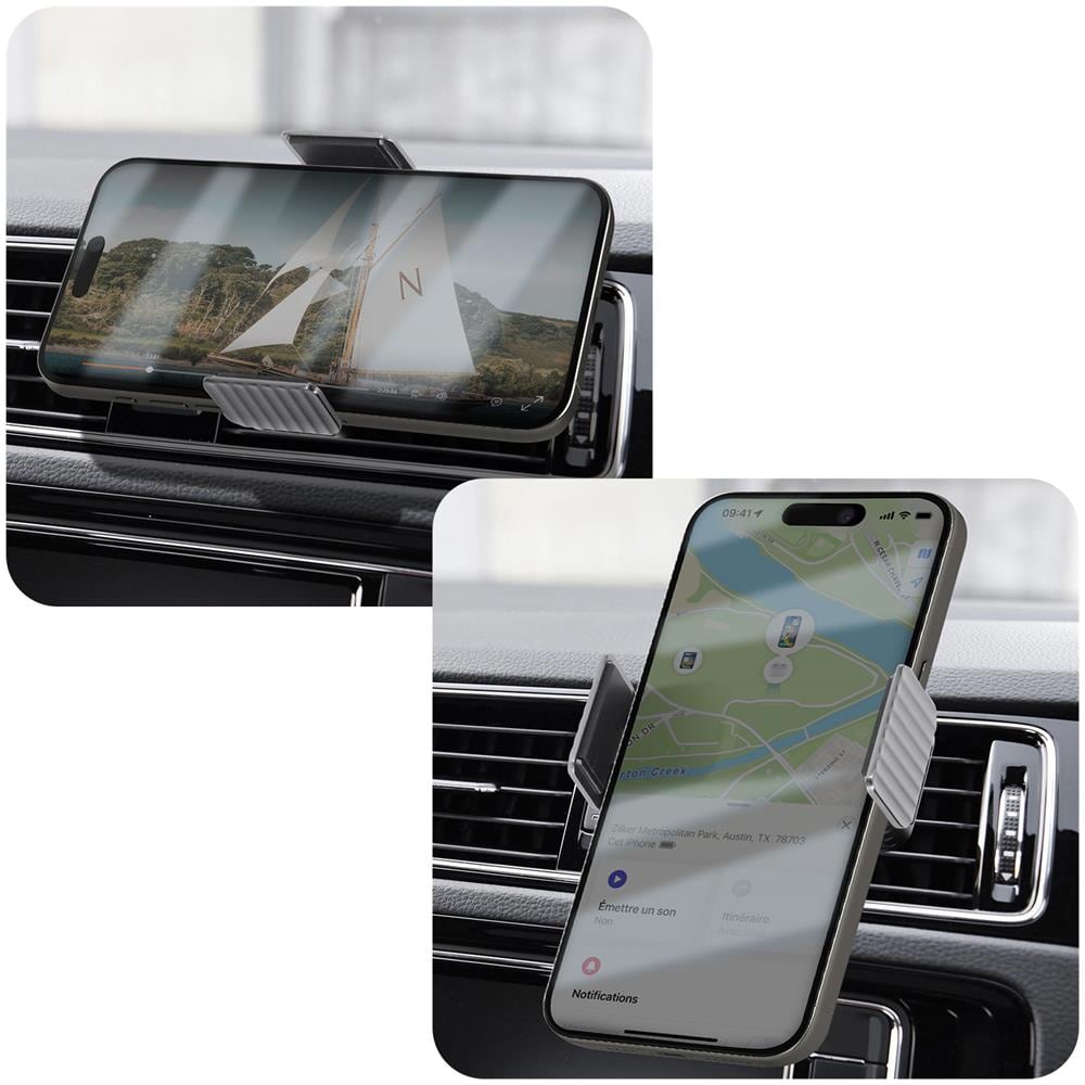 Supporto Auto Per Smartphone Fissaggio Griglia Ventilazione Rotante A 360° Nero - Foto 2