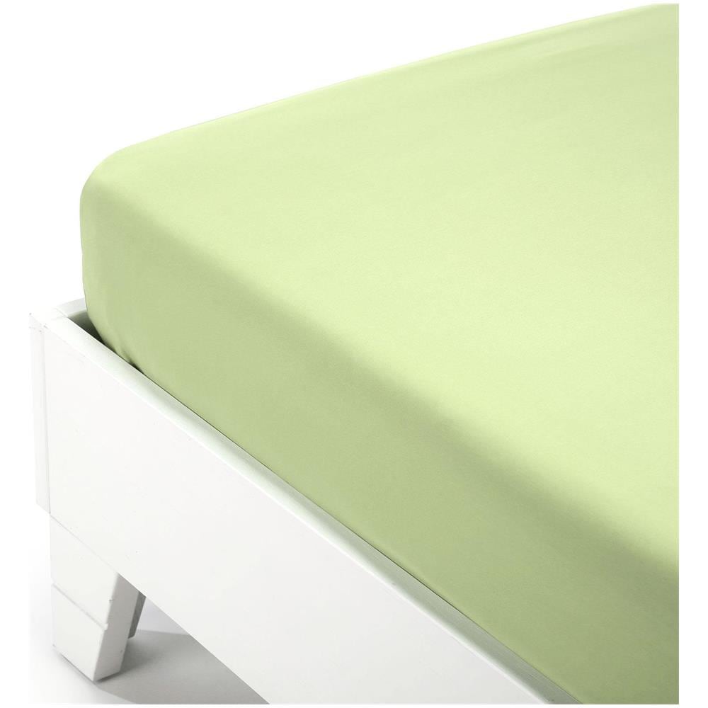 Lenzuolo Inferiore Jersey In Jersey Di Cotone Colore Verde Misura Piazza E Mezza - Foto 1