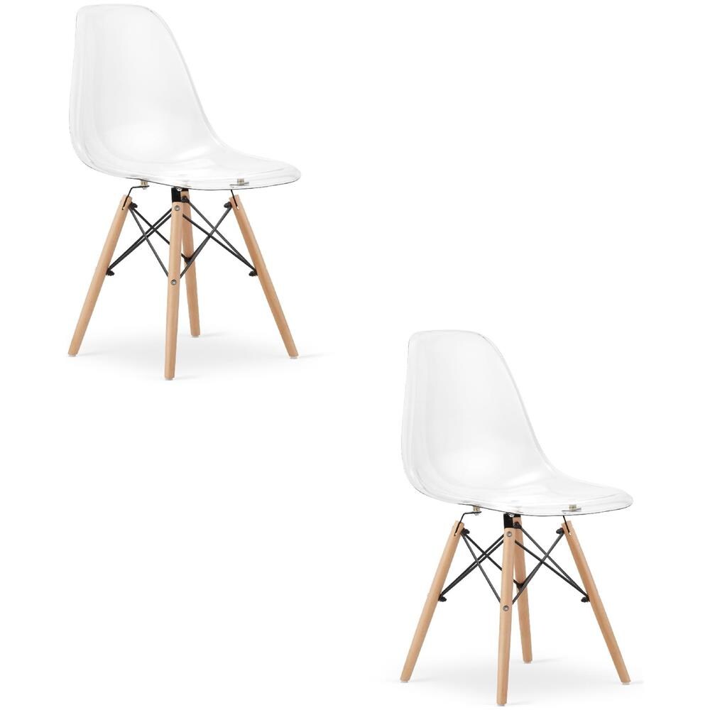 Sedia Valora OSAKA con gambe trasparenti naturali per soggiorno x2 - Foto 1