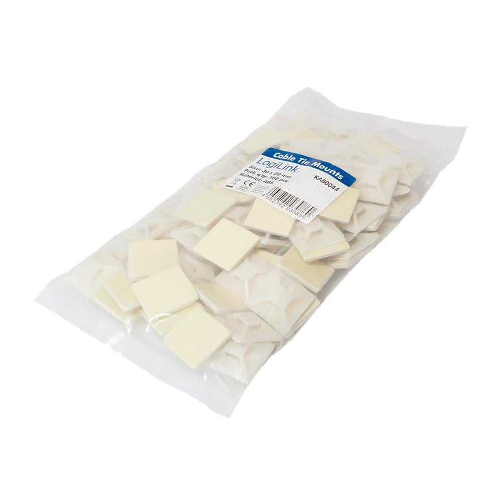 ISWT-103 - Supporto Autoadesivo 30x30mm per Fascette 100 Pz Beige - Foto 2