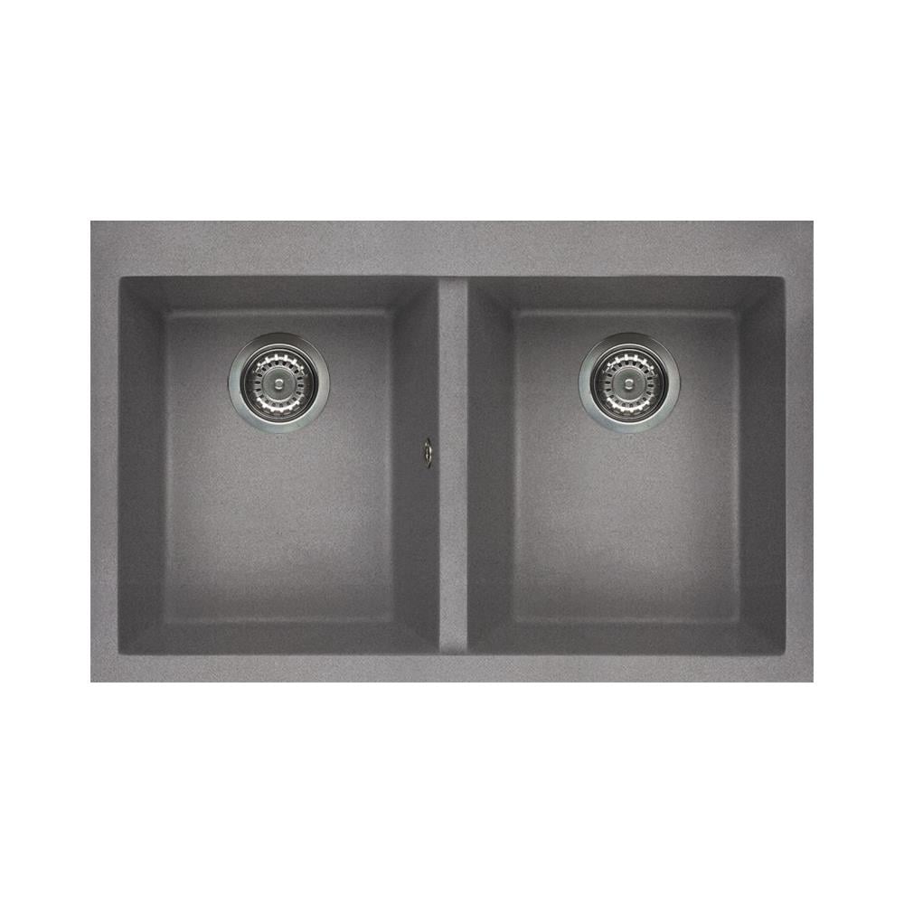 Lavello Quadra 350 79X50 cm 2 Vasche Colore Grigio Cemento 48 - Foto 1