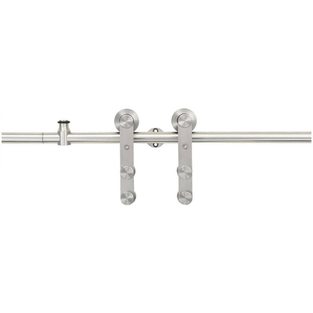 Kit Binari Porta Scorrevole 183cm Acciaio Inossidabile Argento - Foto 2