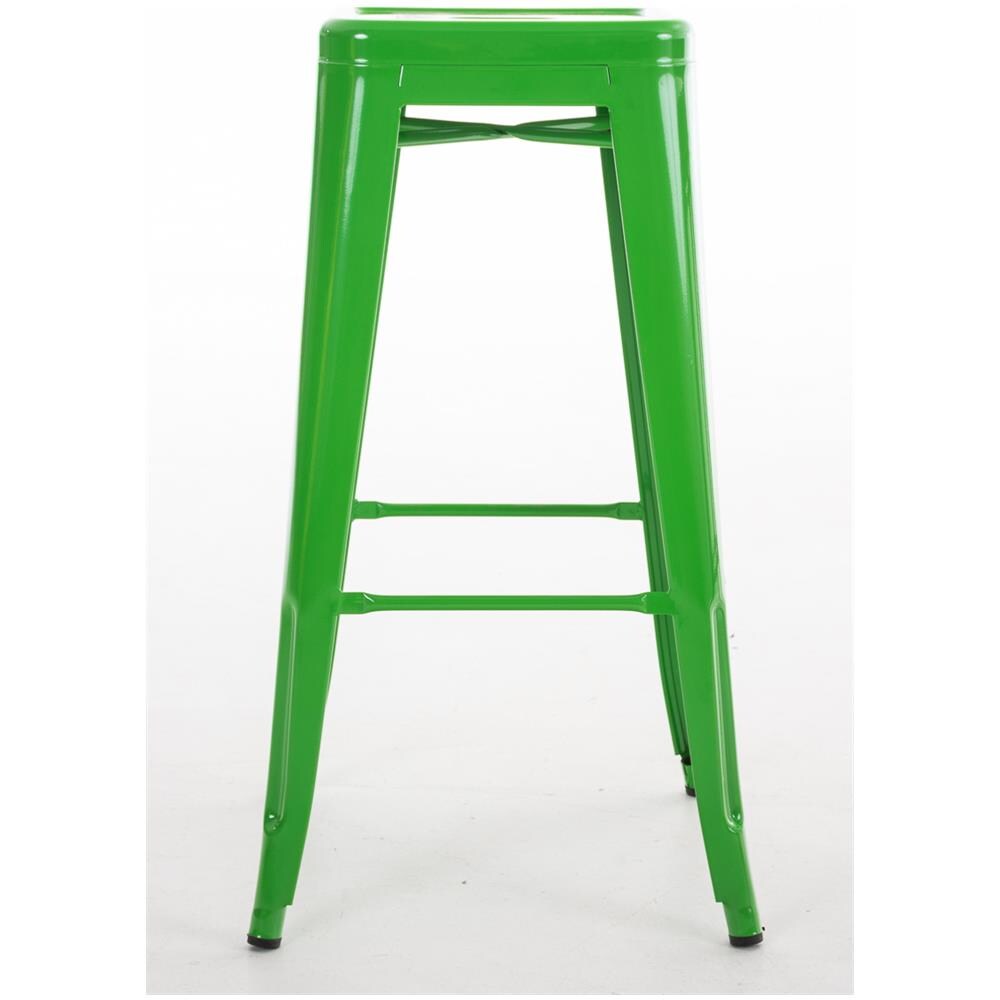 Set 2 Sgabelli Bar Joshua in Metallo I Coppia Sgabelli Industriali Scandinavian Senza Schienale Impilabili I 2 Sgabelli da Bancone H 77 cm Verde - Foto 1