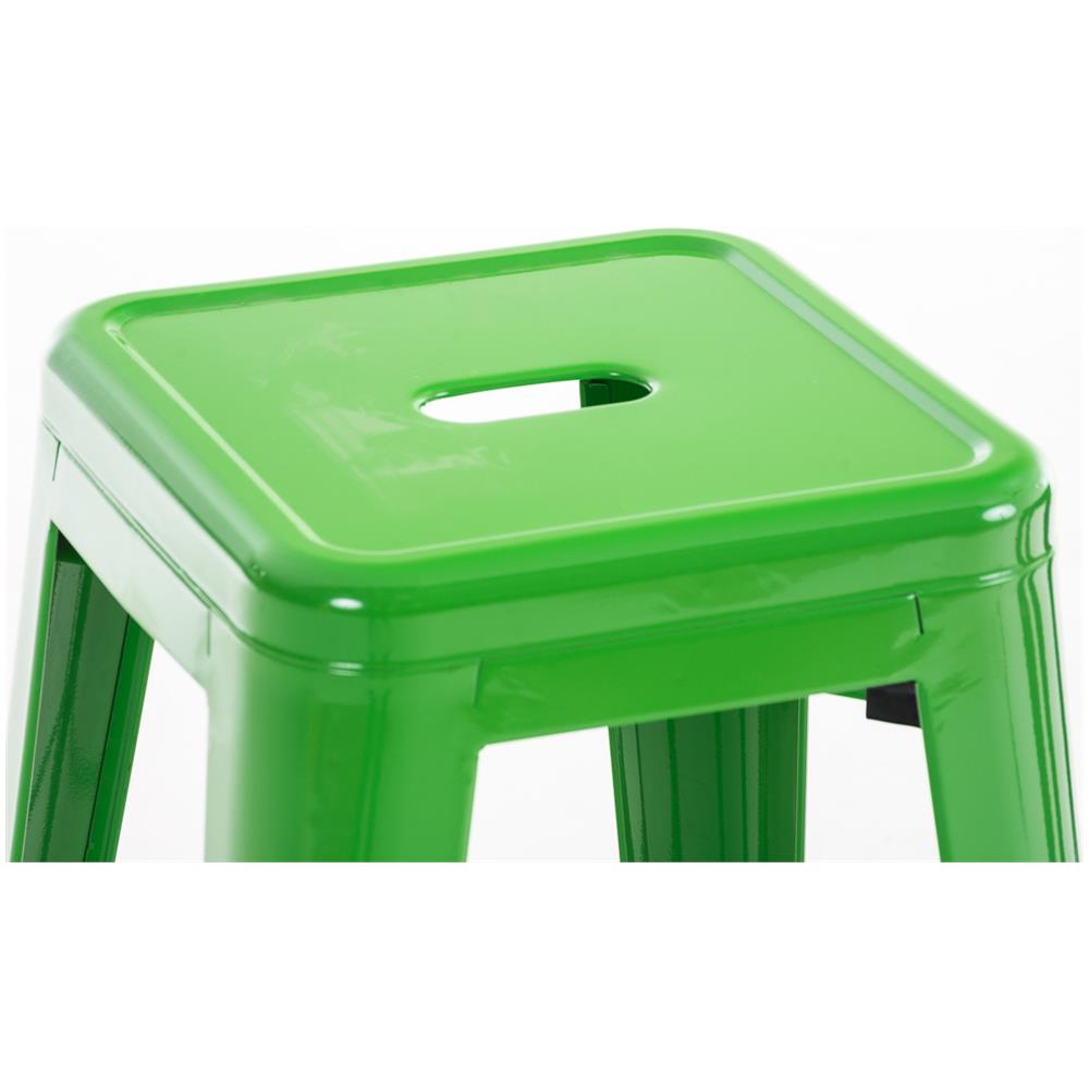 Set 2 Sgabelli Bar Joshua in Metallo I Coppia Sgabelli Industriali Scandinavian Senza Schienale Impilabili I 2 Sgabelli da Bancone H 77 cm Verde - Foto 2