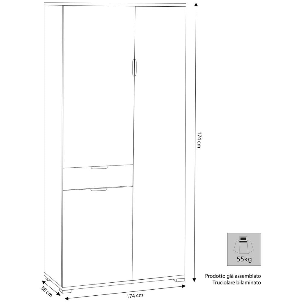 Niko - Armadio Con 3 Ante E Un Cassetto - Foto 2