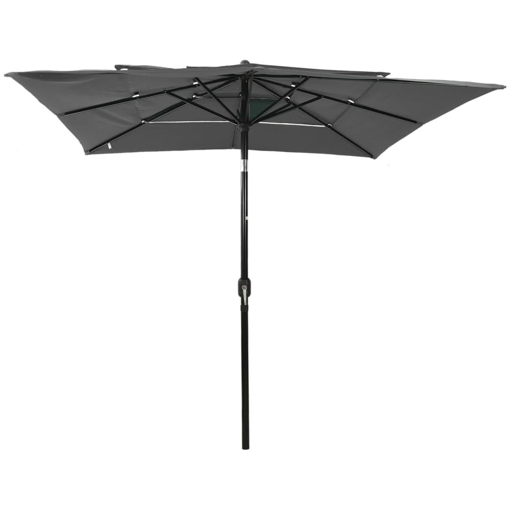 Ombrellone a 3 Livelli con Palo in Alluminio Antracite 2,5x2,5m - Foto 3