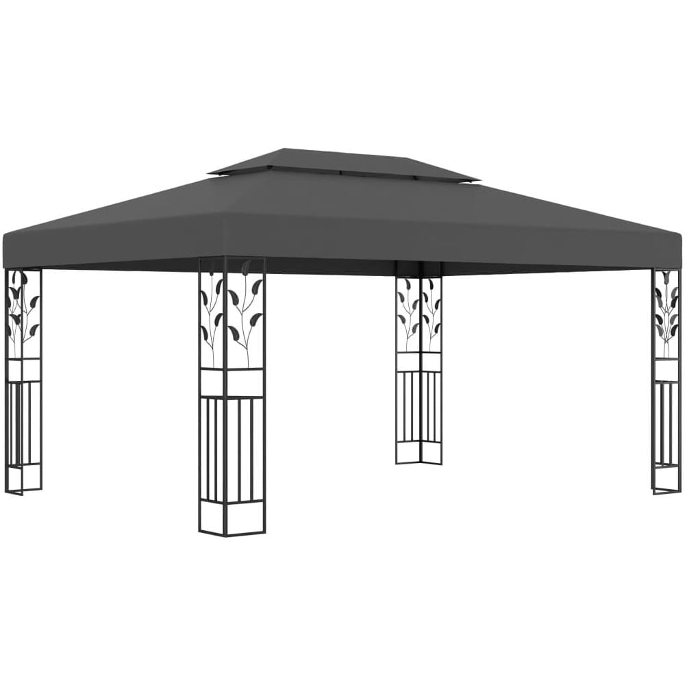 Gazebo con Tetto Doppio e Luci LED 3x4 m Antracite - Foto 3