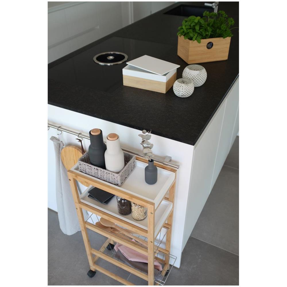 Passeggino Per La Cucina, Tavolo Di Bambù Per Servire Piatti, Spalla Su Ruote. - Foto 7