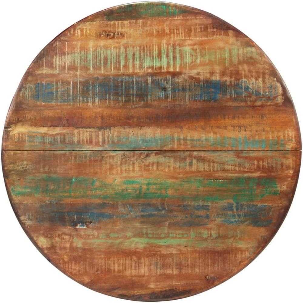 Tavolo Da Pranzo 110x78cm Legno Massello Di Recupero E Acciaio - Foto 2