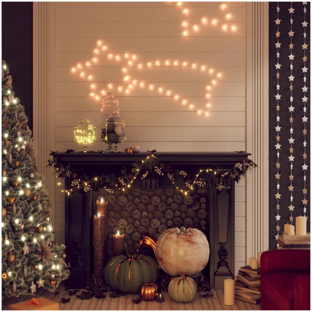 Figure Natalizie Stelle Comete 48 Led 2pz Bianco Caldo 65x28 Cm - Foto 1