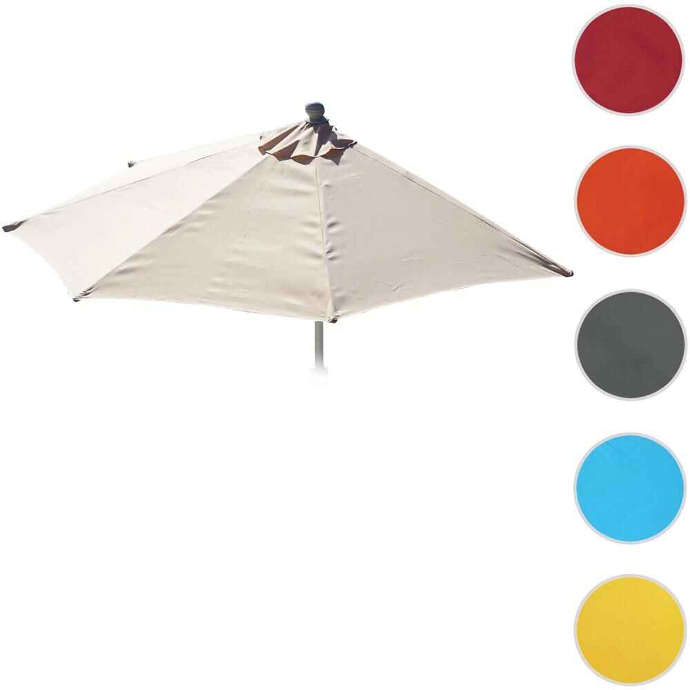 Telo Di Ricambio Per Ombrellone Semicircolare Da Parete – 135x260 Cm, Avorio, Poliestere 180g/m², UV 50+ E Idrorepellente
