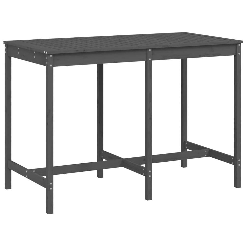 Tavolo Da Giardino Grigio 159,5x82,5x110 Cm Legno Massello Pino - Foto 1