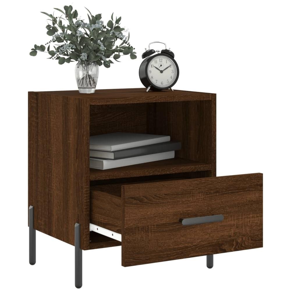 Comodini 2 Pz Rovere Marrone 40x35x47,5 Cm In Legno Multistrato - Foto 3