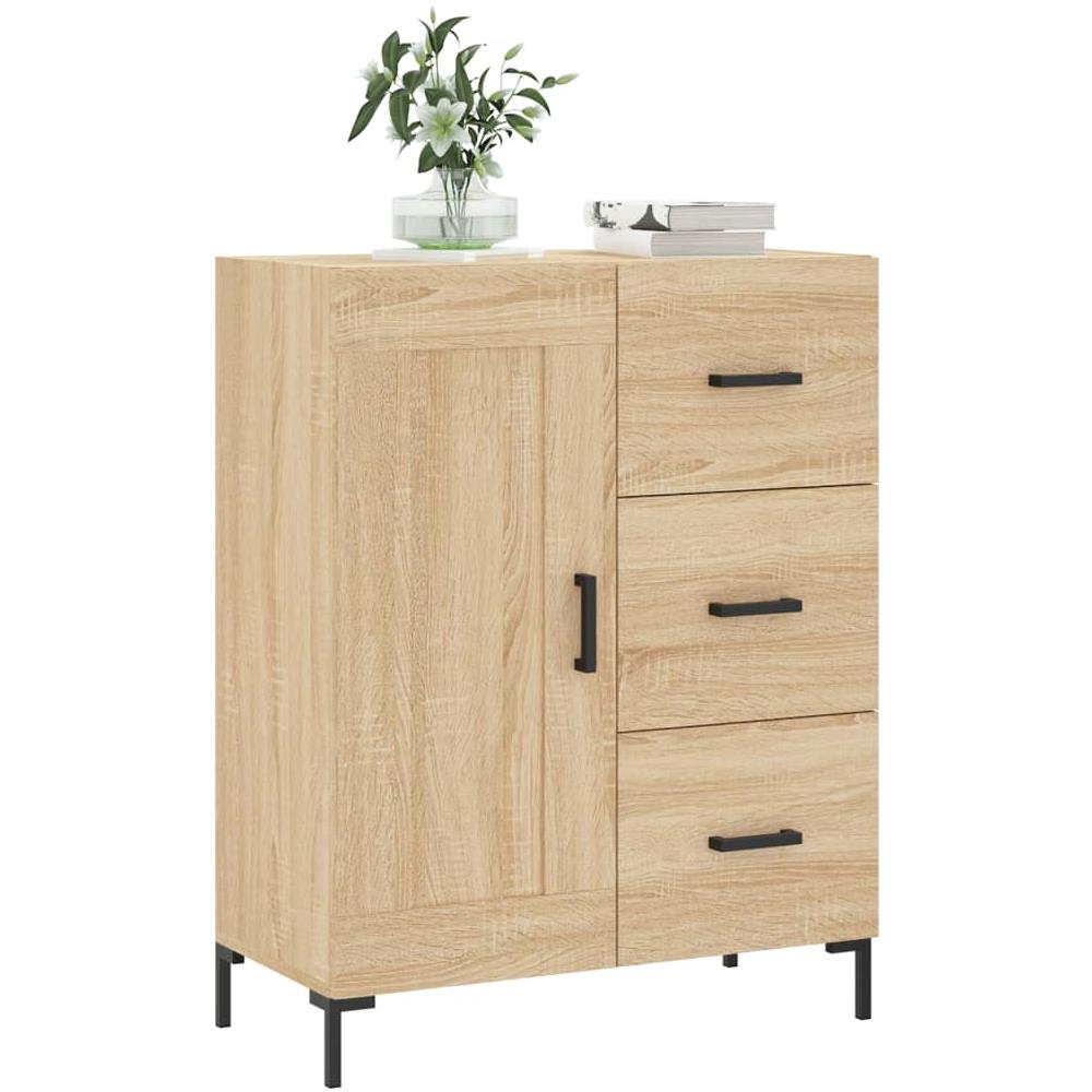 Credenza Rovere Sonoma 69,5x34x90 Cm In Legno Multistrato - Foto 3