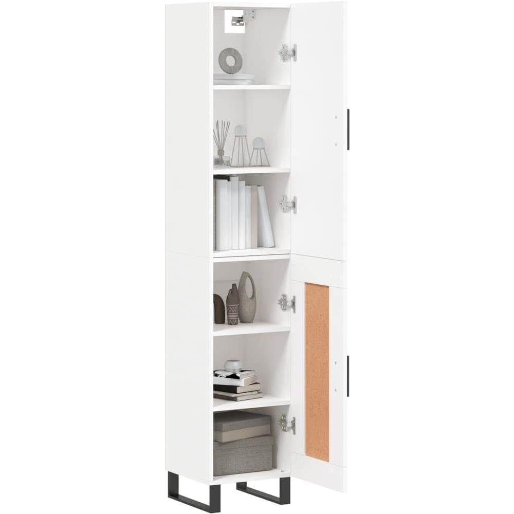 Credenza Bianca 34,5x34x180 Cm In Legno Multistrato - Foto 3