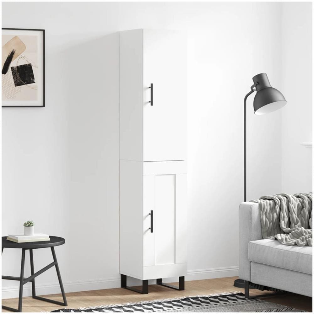 Credenza Bianca 34,5x34x180 Cm In Legno Multistrato - Foto 1