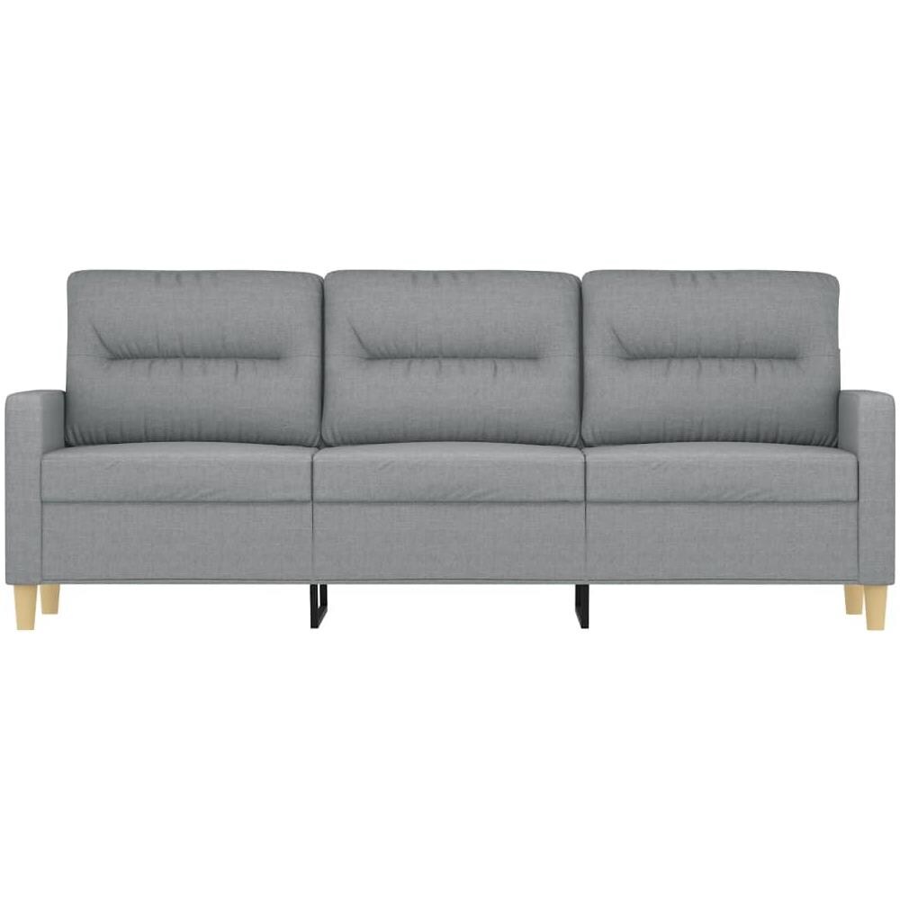 Divano A 3 Posti Grigio Chiaro 180 Cm In Tessuto - Foto 3