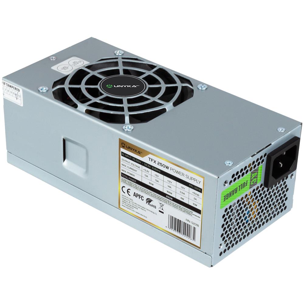 Alimentatore per Computer 52018 Potenza 250 W Connettore 20+4 pin ATX TFX Argento - Foto 1