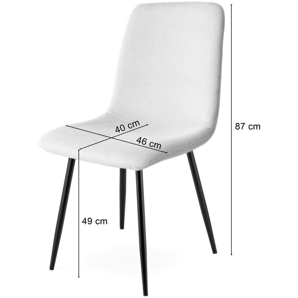 Sedia imbottita per soggiorno RIFT - Gambe beige /nere x 3 - Foto 8