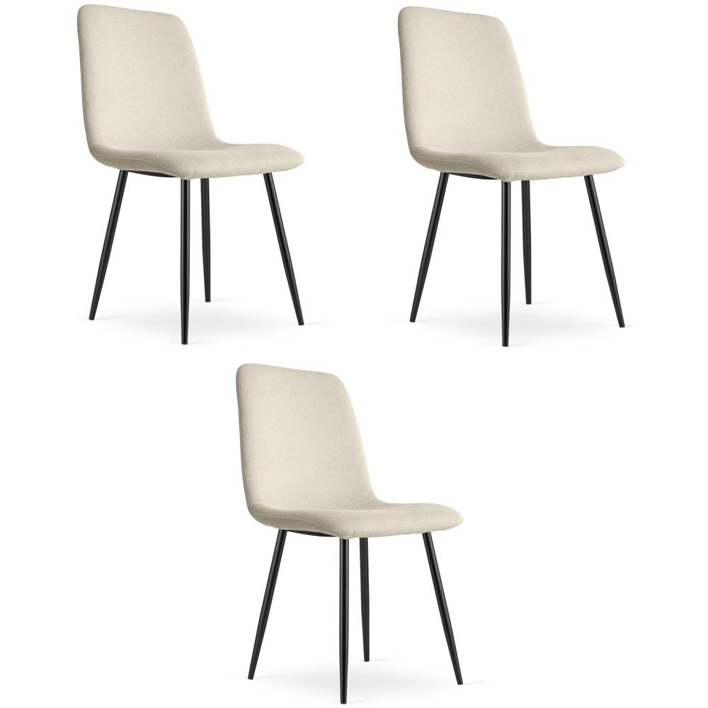 Sedia imbottita per soggiorno RIFT - Gambe beige /nere x 3 - Foto 1