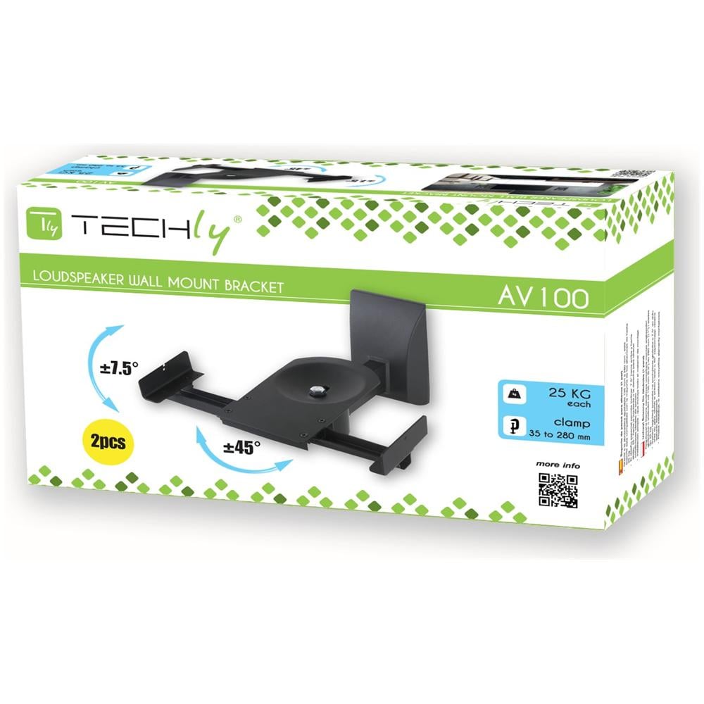 ICA-SP SS201 - Coppia Staffe Speakers a Parete fino a 25kg Nero - Foto 2