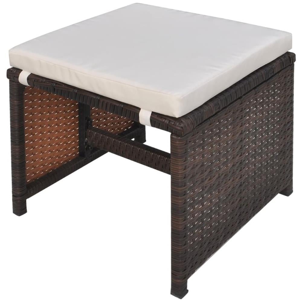 Set Da Pranzo Esterno 33 Pezzi In Polyrattan Marrone - Foto 16