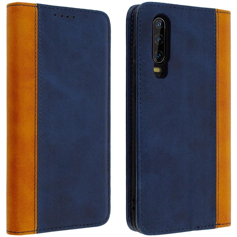 Custodia Huawei P30 Portacarte Funzione Supporto Blu - Foto 1
