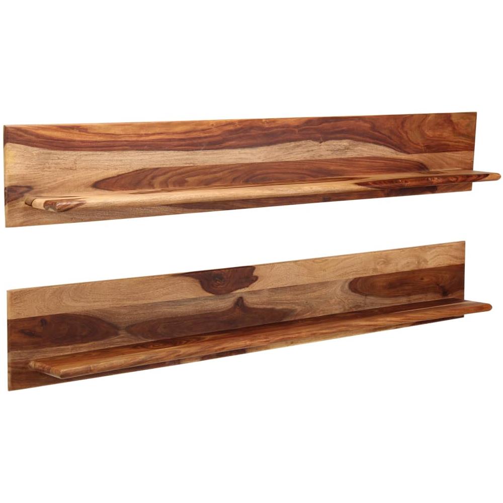 VIDAXL Mensole 2 Pz 169x26x20 Cm In Legno Massello Di 2PZ MENSOLA BAGNO IN LEGNO MURO ORGANIZER RIPIANI PARETE