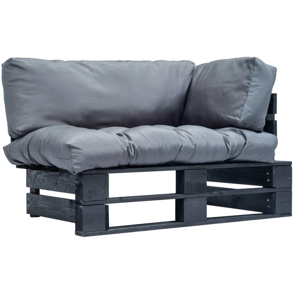 Divano Da Giardino Su Pallet Con Cuscini Grigi Legno Di Pino - Foto 1