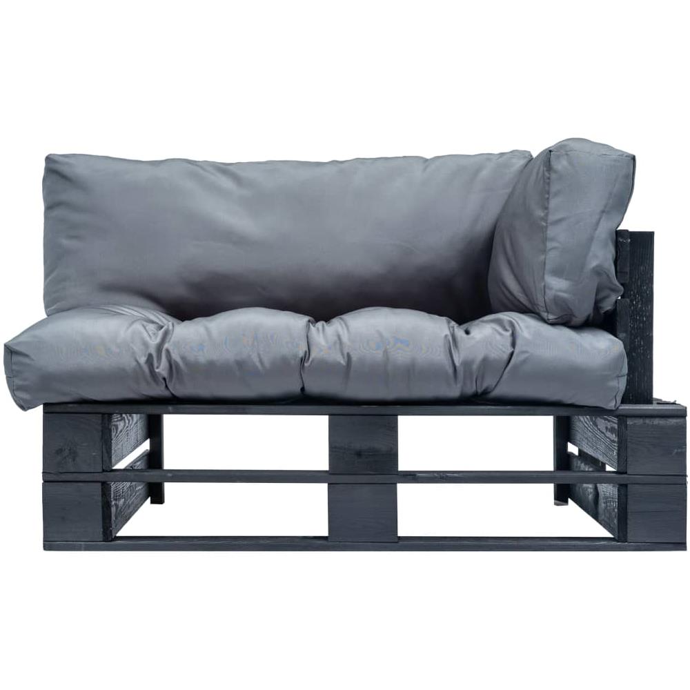 Divano Da Giardino Su Pallet Con Cuscini Grigi Legno Di Pino - Foto 2