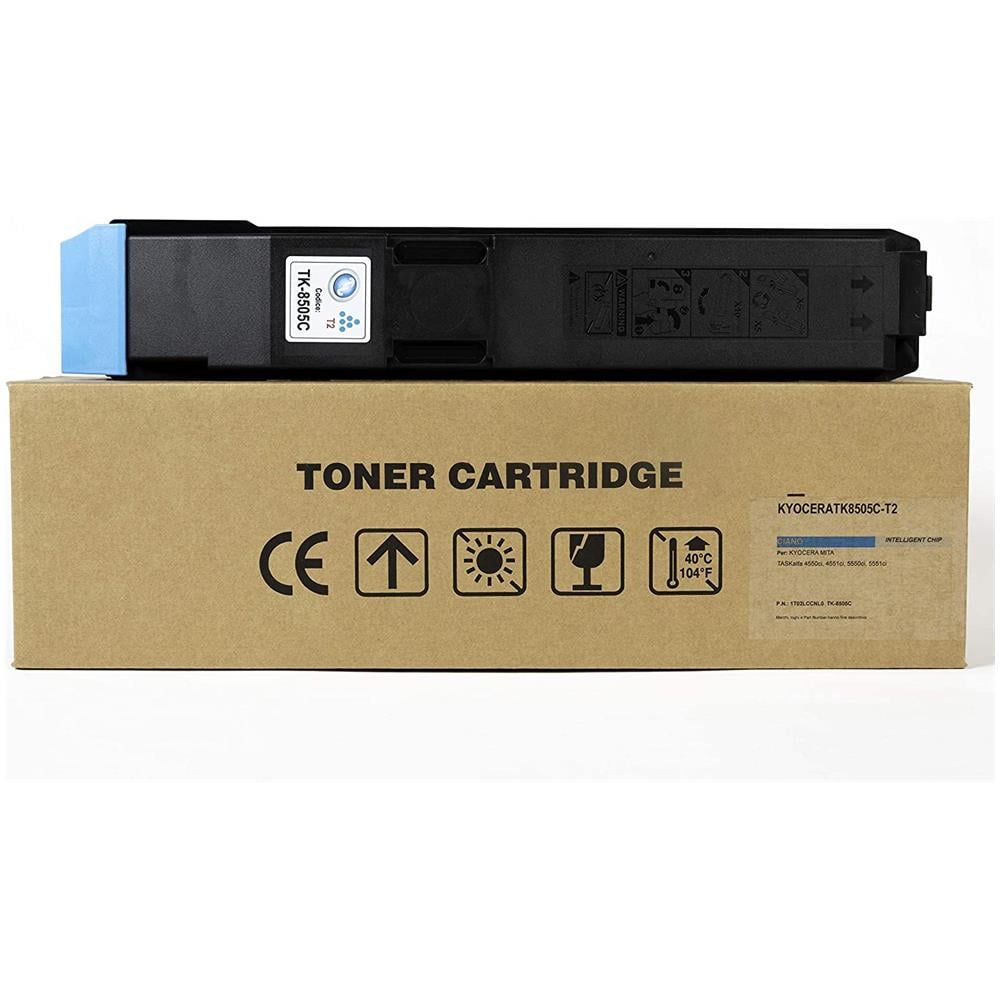 TONER COMPATIBILE - Kyocera Tk-8505c Ciano 1t02lccnl0 Per Taskalfa 4550ci, Taskalfa 4551ci, Taskalfa 5550ci, Taskalfa 5551ci Fornito Di Intelligent Chip Capacità 20000 Copie Made In Italy - Foto 1