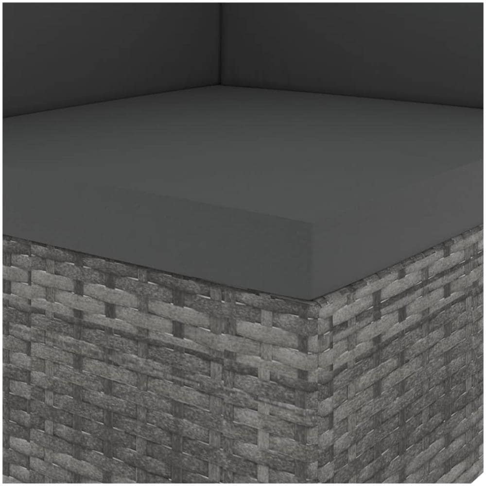 Set Divani Da Giardino 9 Pz In Polyrattan Grigio - Foto 2