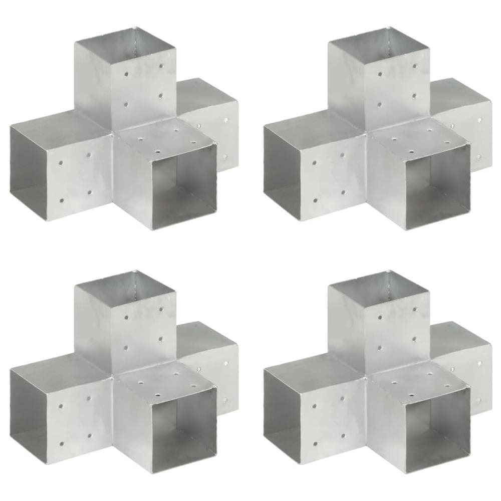 Connettori Pali A Forma Di X 4 Pz In Metallo Zincato 101x101 Mm - Foto 1
