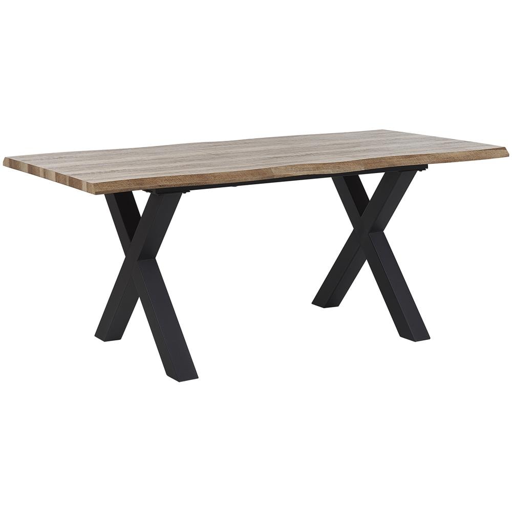 Tavolo Da Pranzo Estendibile 140/180 X 90 Cm Legno Chiaro E Nero Bronson - Foto 1