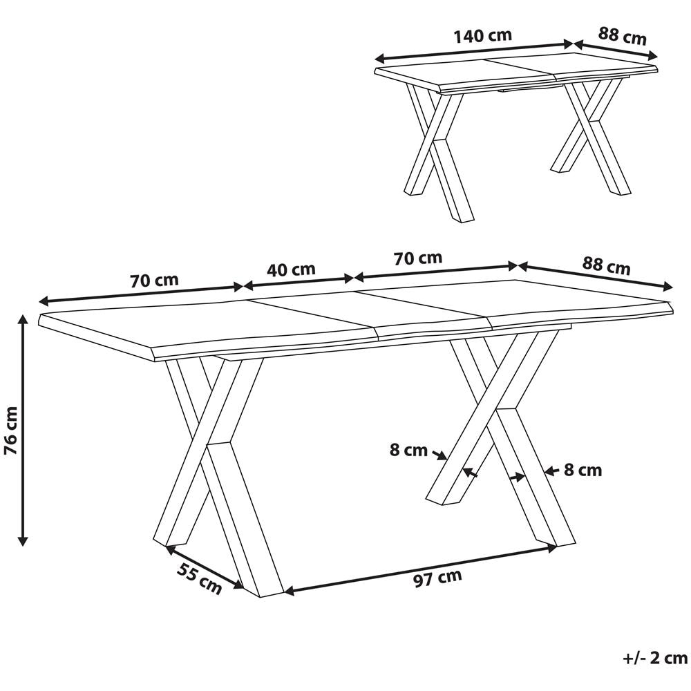 Tavolo Da Pranzo Estendibile 140/180 X 90 Cm Legno Chiaro E Nero Bronson - Foto 2