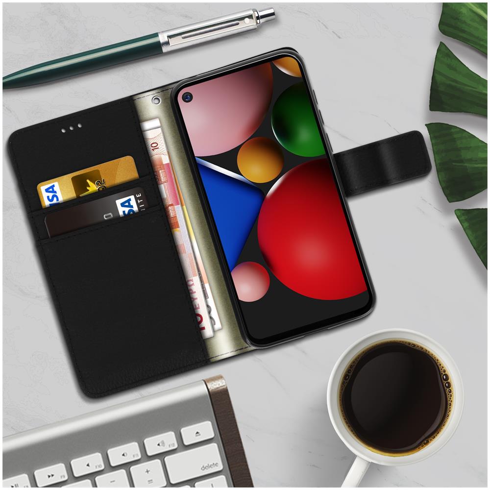 Custodia Google Pixel 4a Portafoglio Supporto Video Soft Touch Nero - Foto 2