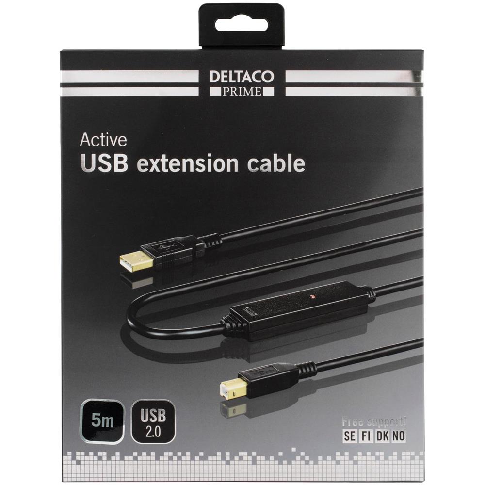 Cavo Usb 2.0 Prime Tipo A Maschio - Tipo B Maschio, Attivo, 5 M, Nero - Foto 2