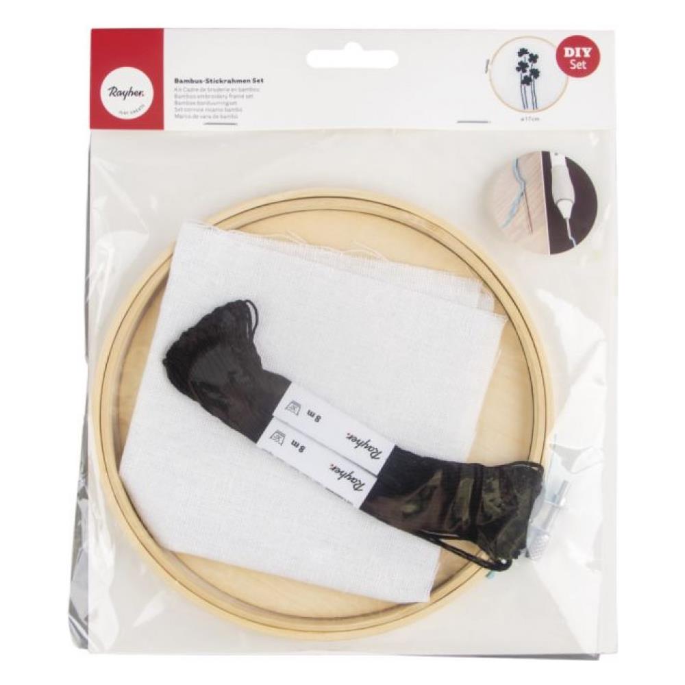 Kit Telaio Per Ricamo In Bambù Ø 17 Cm - Foto 1