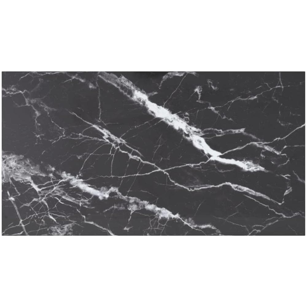 Piano Per Tavolo Nero 120x65 Cm 8 Mm In Vetro Aspetto Marmo - Foto 1