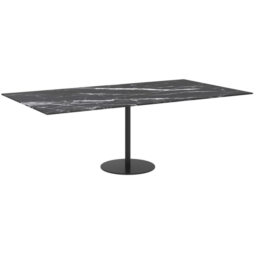 Piano Per Tavolo Nero 120x65 Cm 8 Mm In Vetro Aspetto Marmo - Foto 2