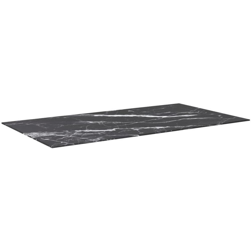 Piano Per Tavolo Nero 120x65 Cm 8 Mm In Vetro Aspetto Marmo - Foto 3