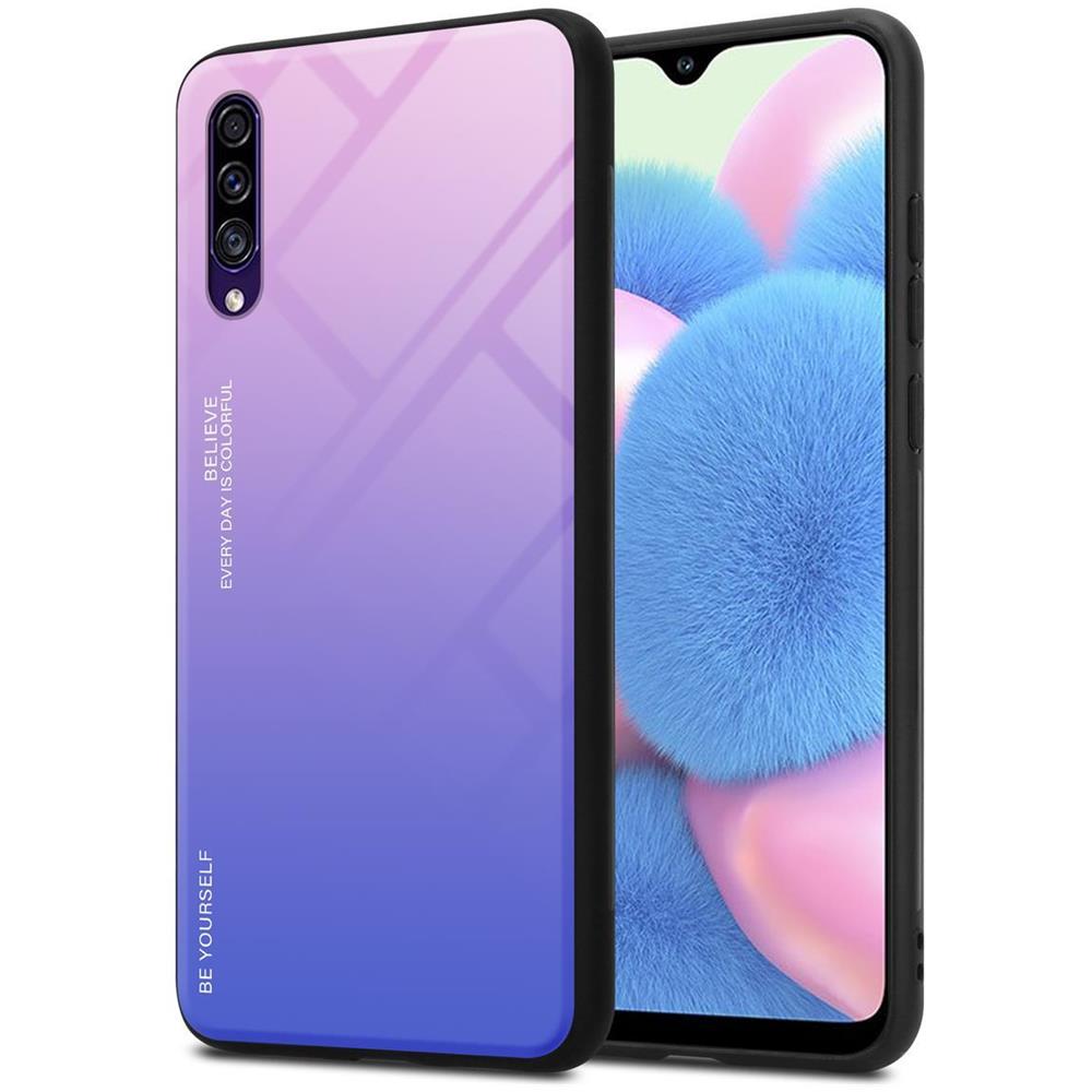 Custodia Compatibile Con Samsung Galaxy A50 / A50s / A30s In Rosa - Blu - Coperchio Protettivo Bicolore In Vetro Temperato E Silicone Tpu - Foto 1