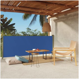 Tenda Laterale Retrattile Per Patio 160x300 Cm, Marrone, Con Funzione Di Riavvolgimento Automatico, In Poliestere Resistente Ai Raggi UV