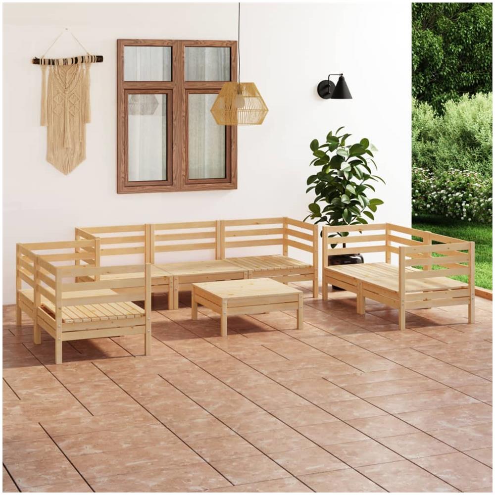 Set Divani Da Giardino 8 Pz In Legno Massello Di Pino - Foto 1