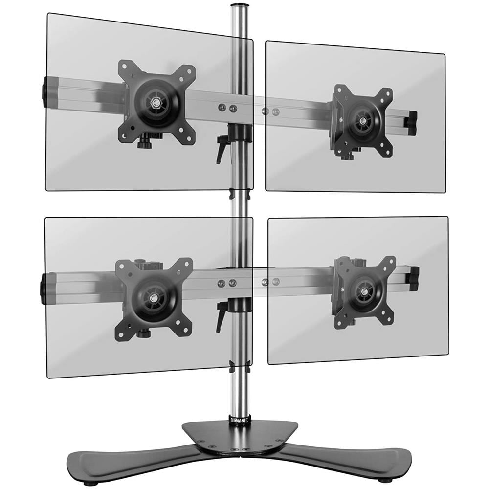 Dm754 Supporto Per 4 Monitor - Base In Acciaio Per Schermi Fino A 24"" - Altezza Regolabile - Guida In Alluminio Per Schermi Fino A 8 Kg - Inclinazione + / -15° - Rotazione Schermi 360° - Foto 1