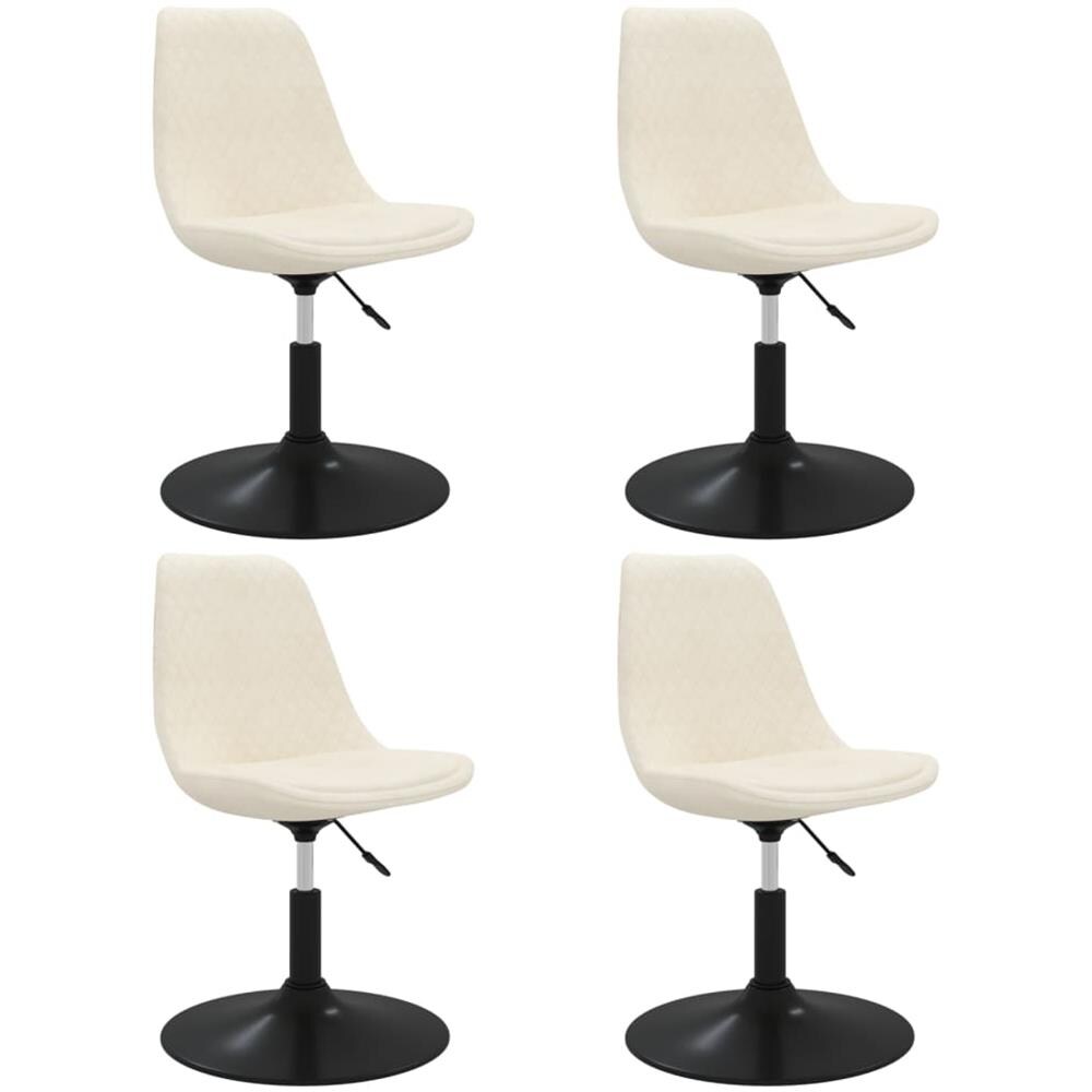Sedie Da Pranzo Girevoli 4 Pz Crema In Velluto - Foto 2